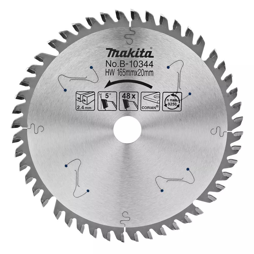Disco sierra circular , Specialized T.C.T, 165 x 20 mm, 48 D MAKITA B-10344