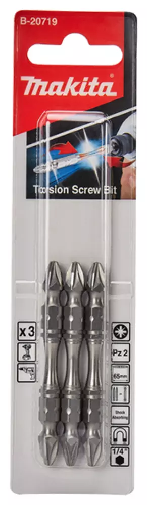 torsionn Punta XT Impact Silver PZ2 x 65 mm MAKITA B-20719