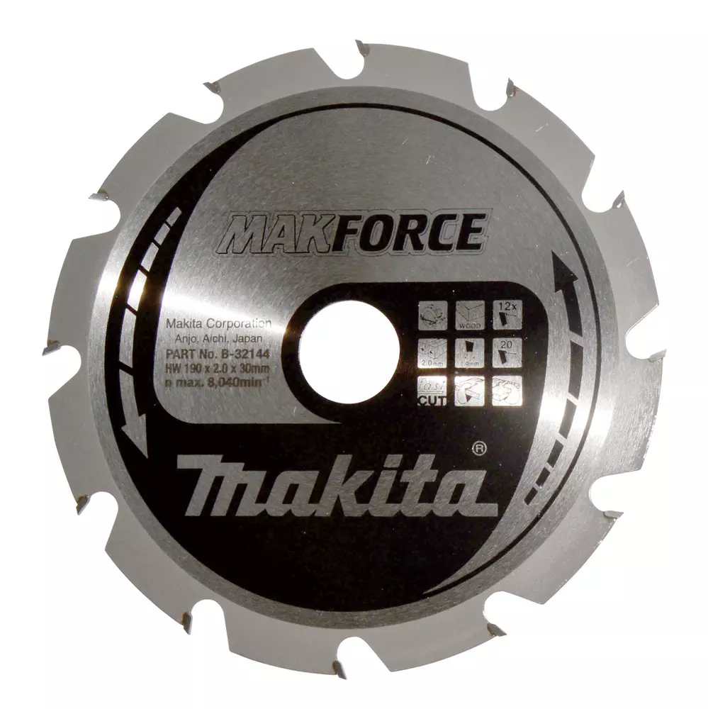 Disco sierra circular , Makparace T.C.T, 190 x 30 mm, 12 D MAKITA B-32144