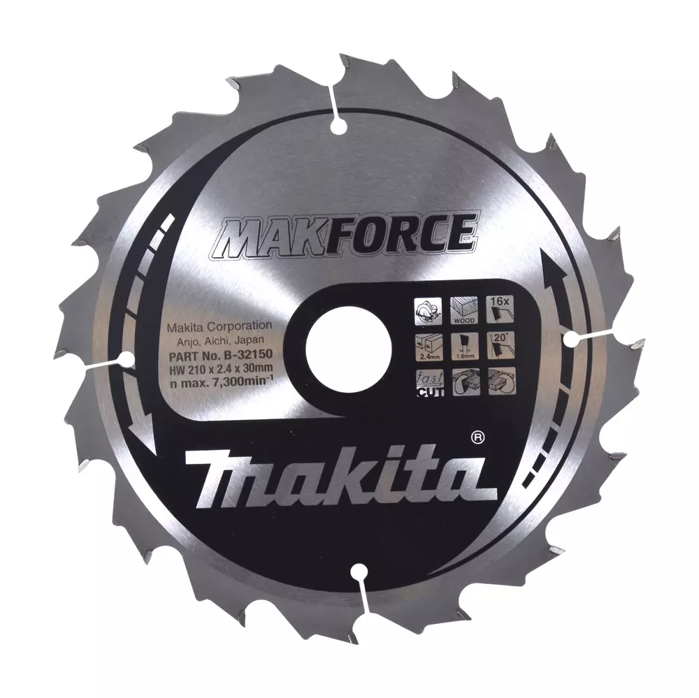 Disco sierra circular , Makparace T.C.T, 210 x 30 mm, 16 D MAKITA B-32150