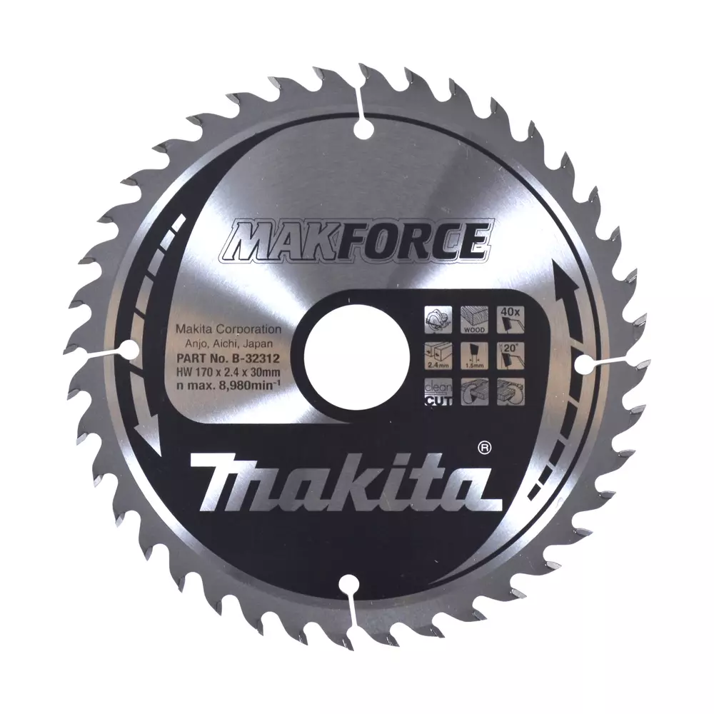 Disco sierra circular , Makparace T.C.T, 170 x 30 mm, 40 D MAKITA B-32312