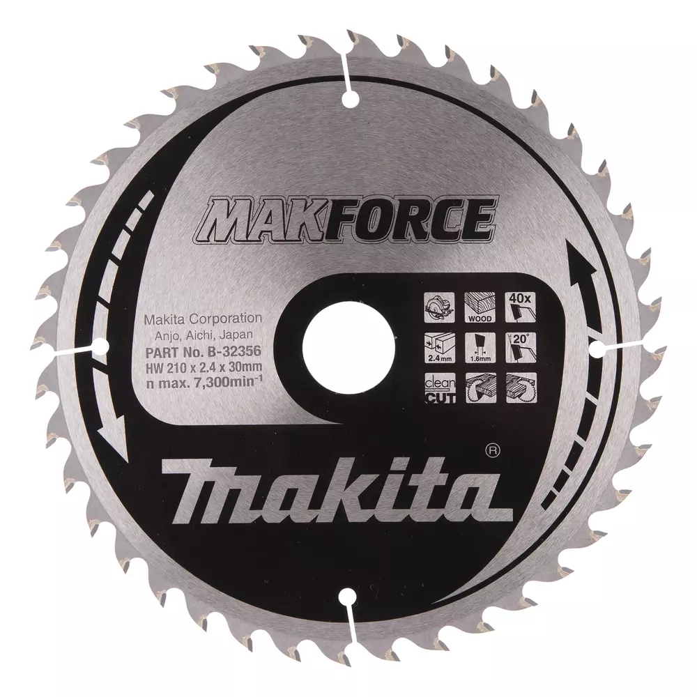 Disco sierra circular , Makparace T.C.T, 210 x 30 mm, 40 D MAKITA B-32356