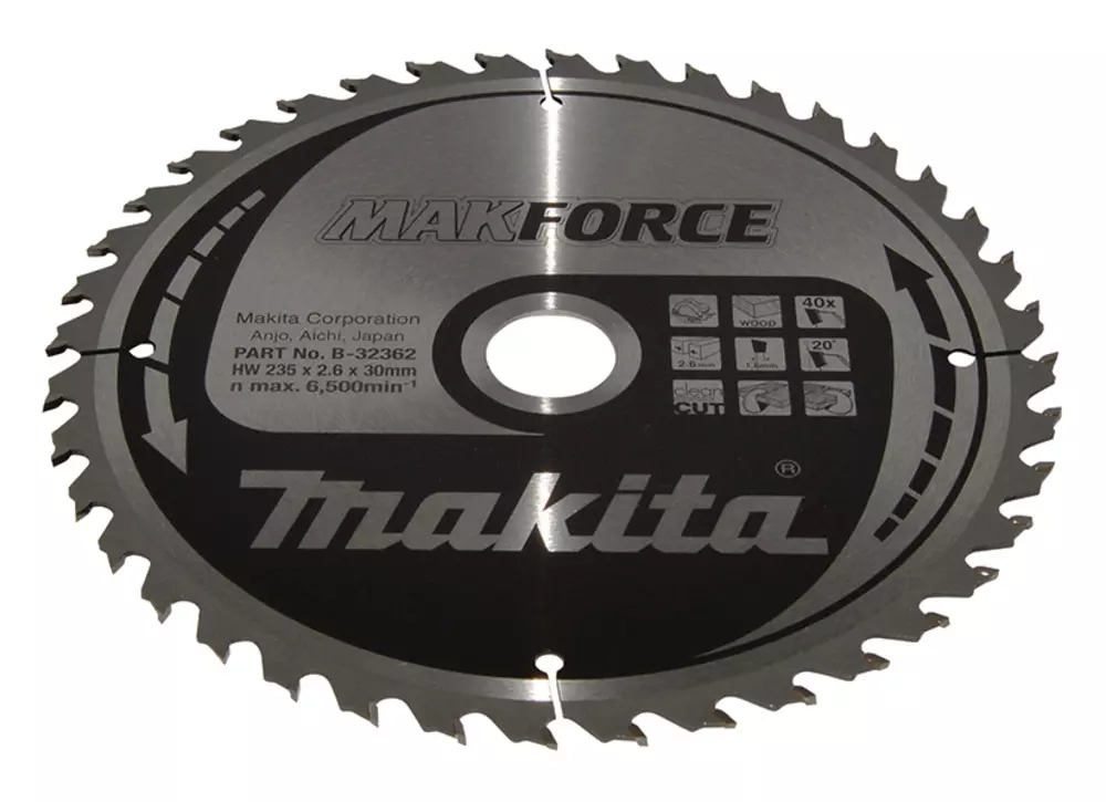 Disco sierra circular , Makparace T.C.T, 235 x 30 mm, 40 D MAKITA B-32362