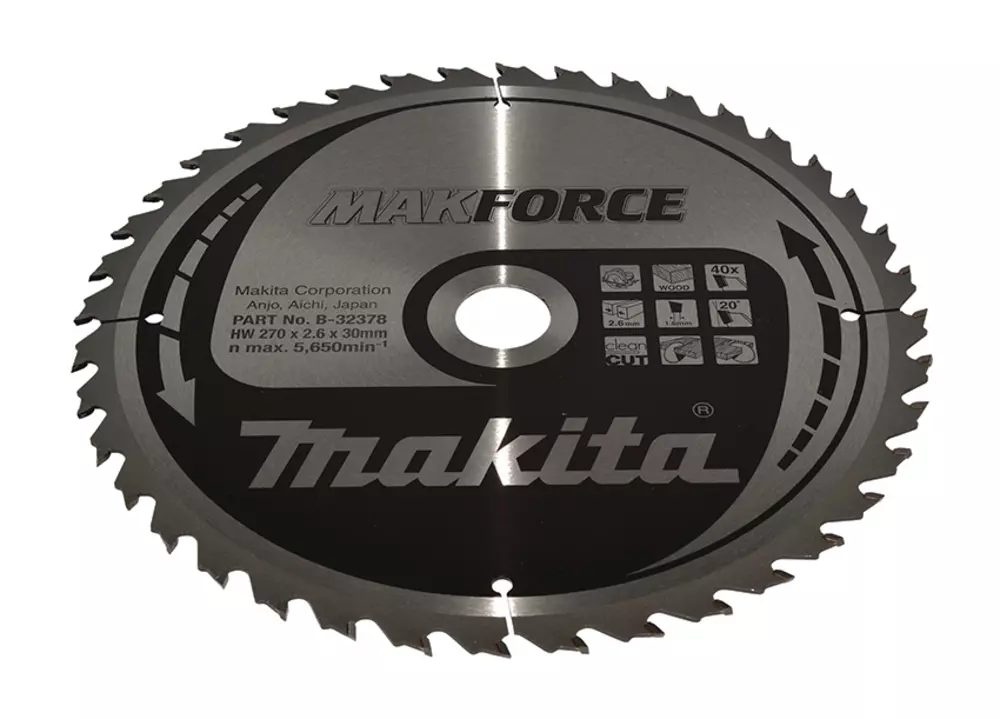Disco sierra circular , Makparace T.C.T, 270 x 30 mm, 40 D MAKITA B-32378