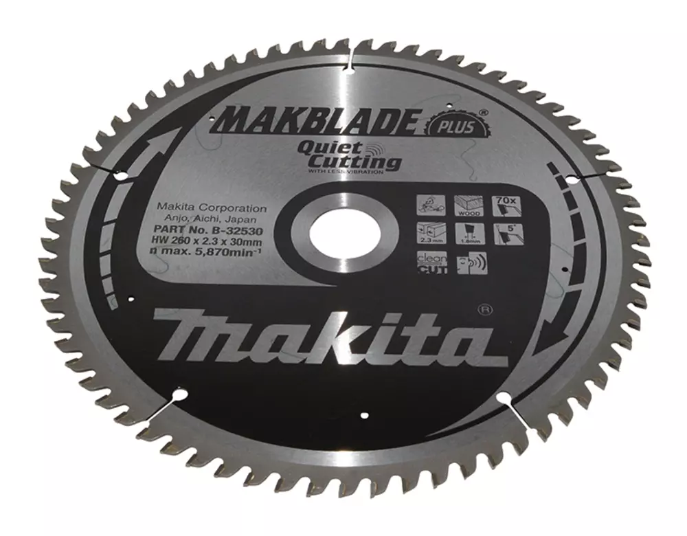 Disco sierra circular , Makblade+ T.C.T, 260 x 30 mm, 70 D MAKITA B-32530