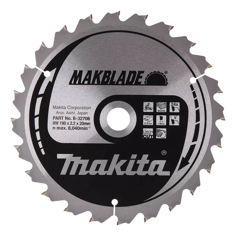 Disco sierra circular , Makblade T.C.T, 190 x 20 mm, 24 D MAKITA B-32708