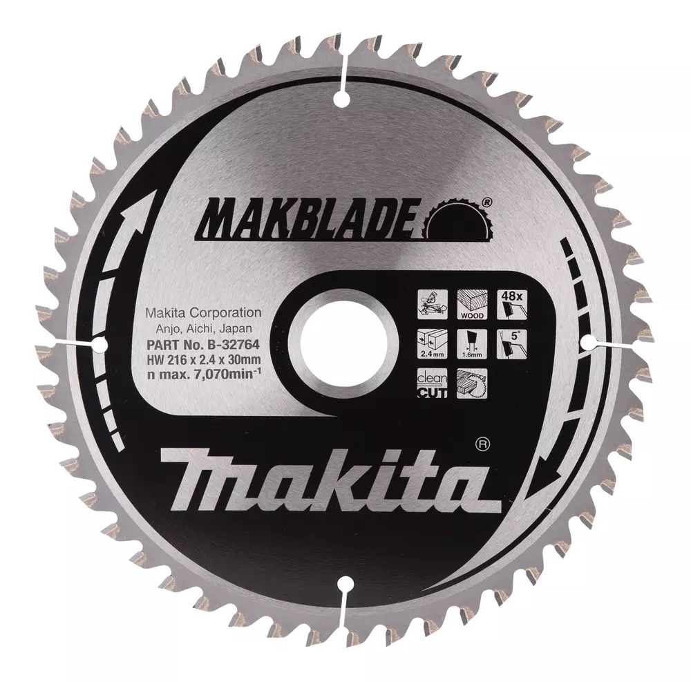 Disco sierra circular , Makblade T.C.T, 216 x 30 mm, 48 D MAKITA B-32764