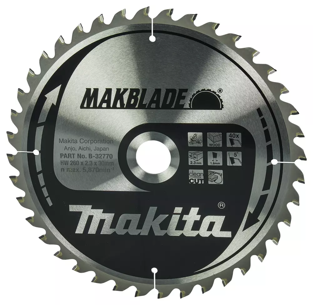 Disco sierra circular , Makblade T.C.T, 260 x 30 mm, 40 D MAKITA B-32770