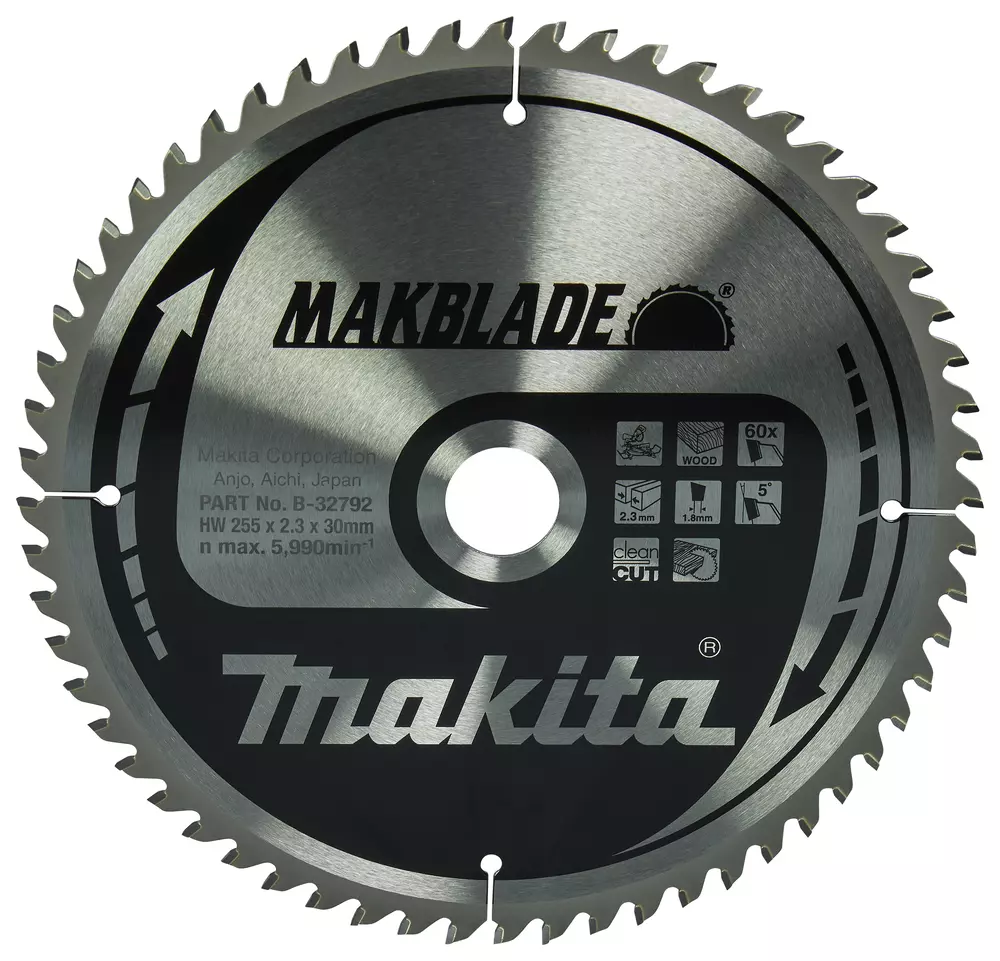 Disco sierra circular , Makblade T.C.T, 255 x 30 mm, 60 D MAKITA B-32792