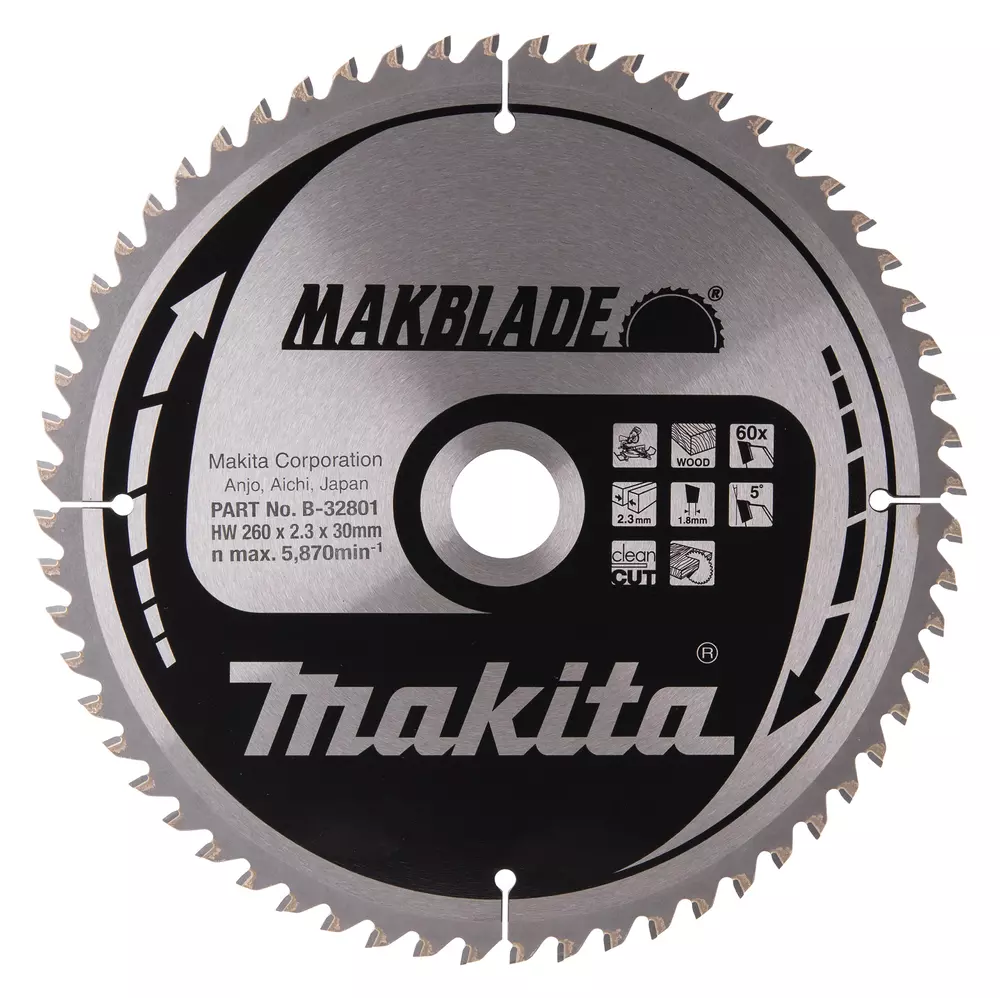 Disco sierra circular , Makblade T.C.T, 260 x 30 mm, 60 D MAKITA B-32801