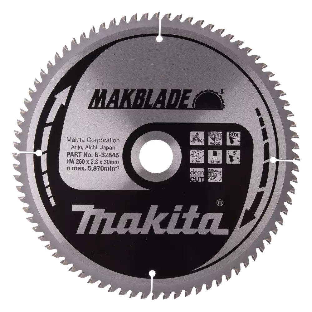 Disco sierra circular , Makblade T.C.T, 260 x 30 mm, 80 D MAKITA B-32845