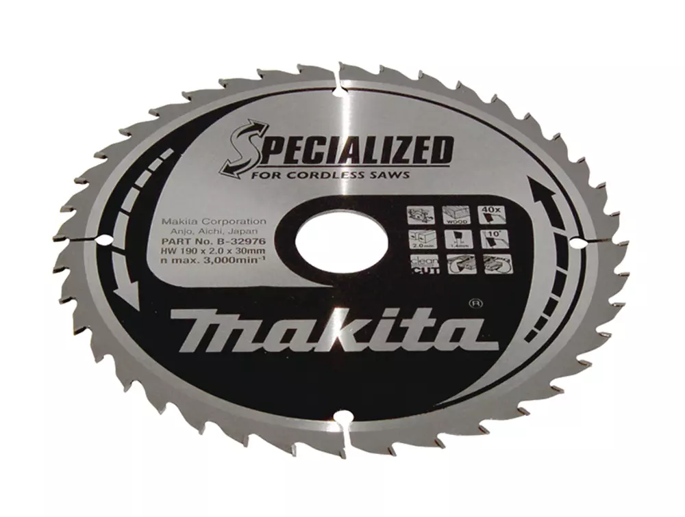 Disco sierra circular , Specialized T.C.T, 190 x 30 mm, 40 D MAKITA B-32976