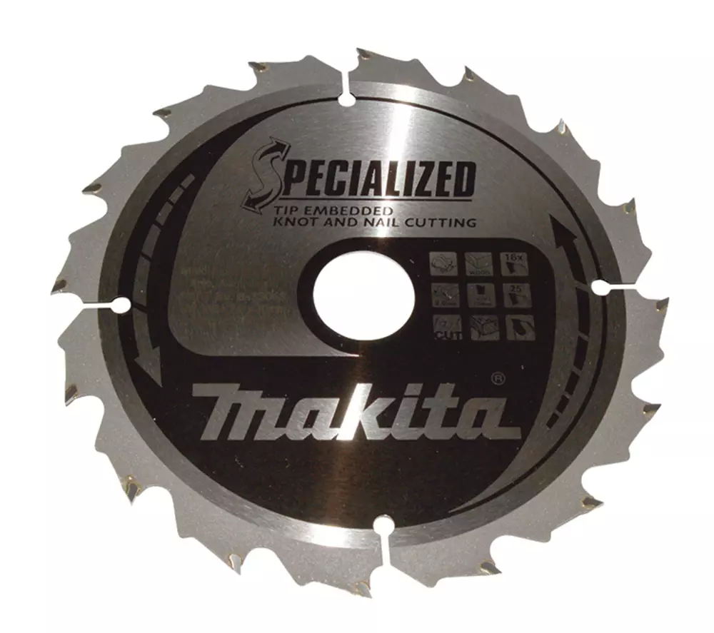 Disco sierra circular , Specialized T.C.T, 185 x 30 mm, 16 D MAKITA B-33043