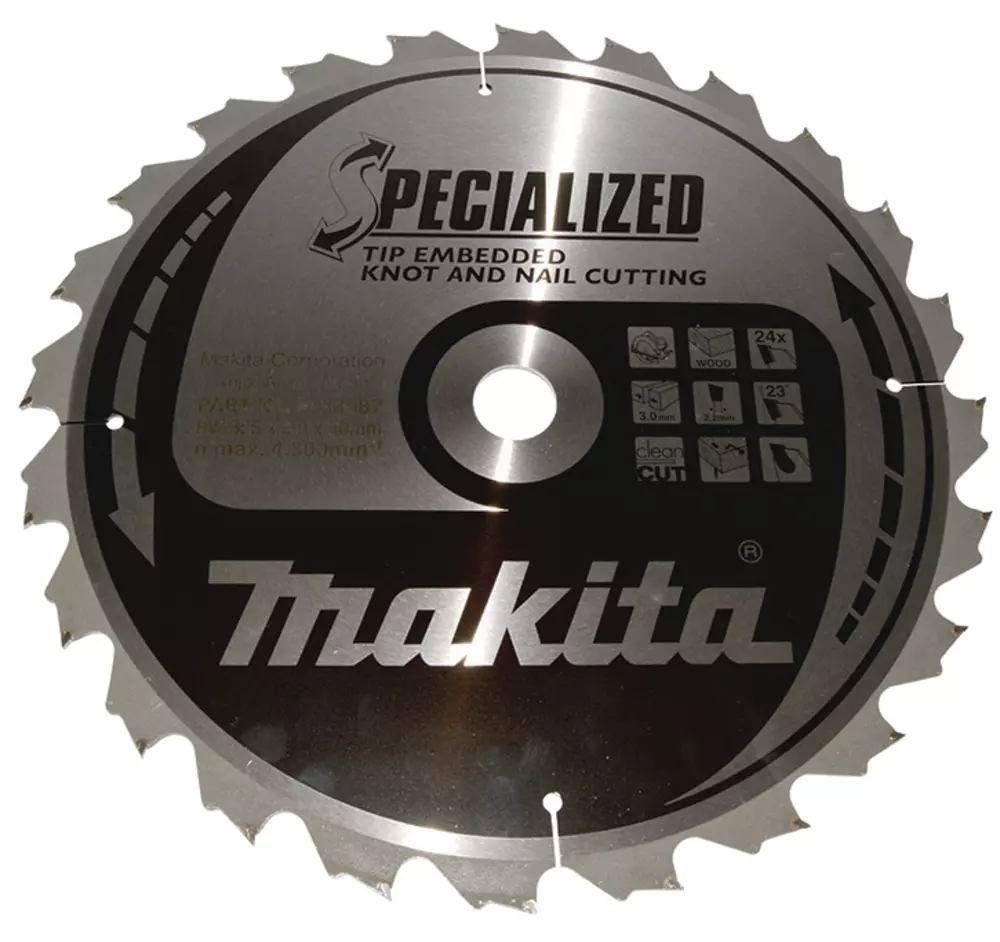 Disco sierra circular , Specialized T.C.T, 355 x 30 mm, 24 D MAKITA B-33087