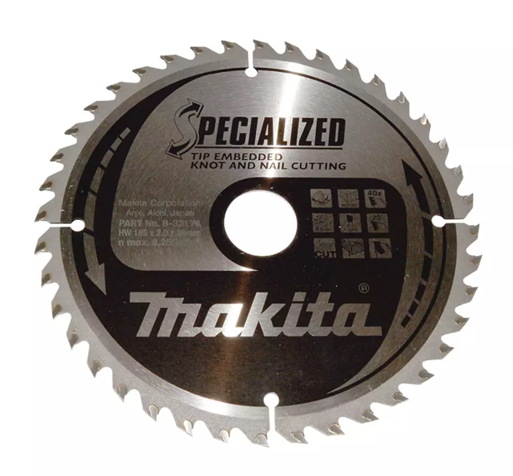 Disco sierra circular , Specialized T.C.T, 185 x 30 mm, 40 D MAKITA B-33174