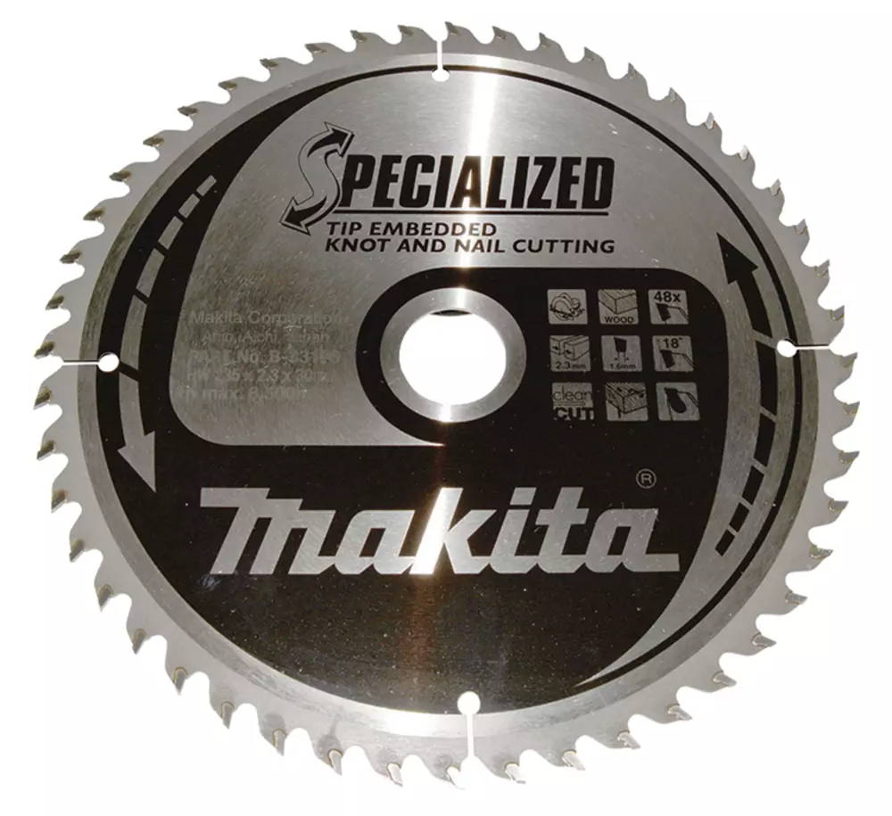 Disco sierra circular , Specialized T.C.T, 235 x 30 mm, 48 D MAKITA B-33196
