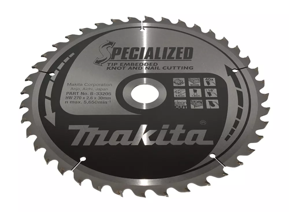 Disco sierra circular , Specialized T.C.T, 270 x 30 mm, 40 D MAKITA B-33205