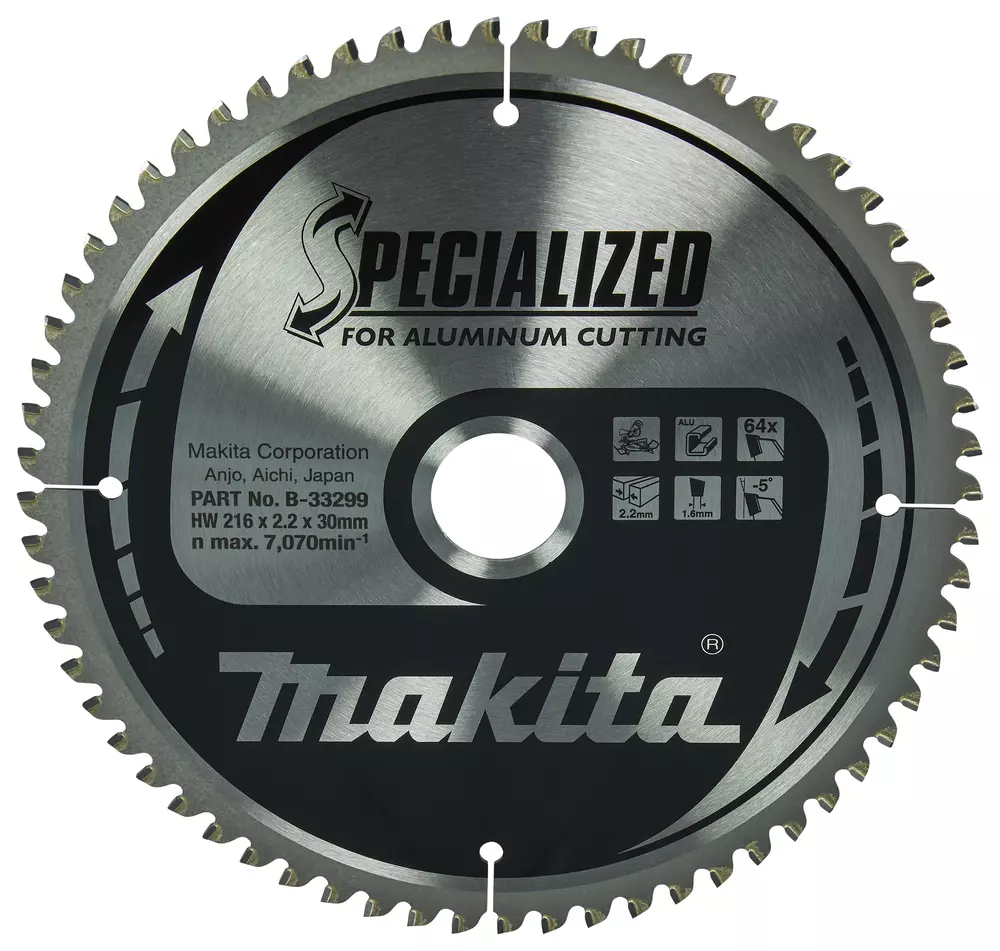 Disco sierra circular , Specialized T.C.T, 216 x 30 mm, 64 D MAKITA B-33299