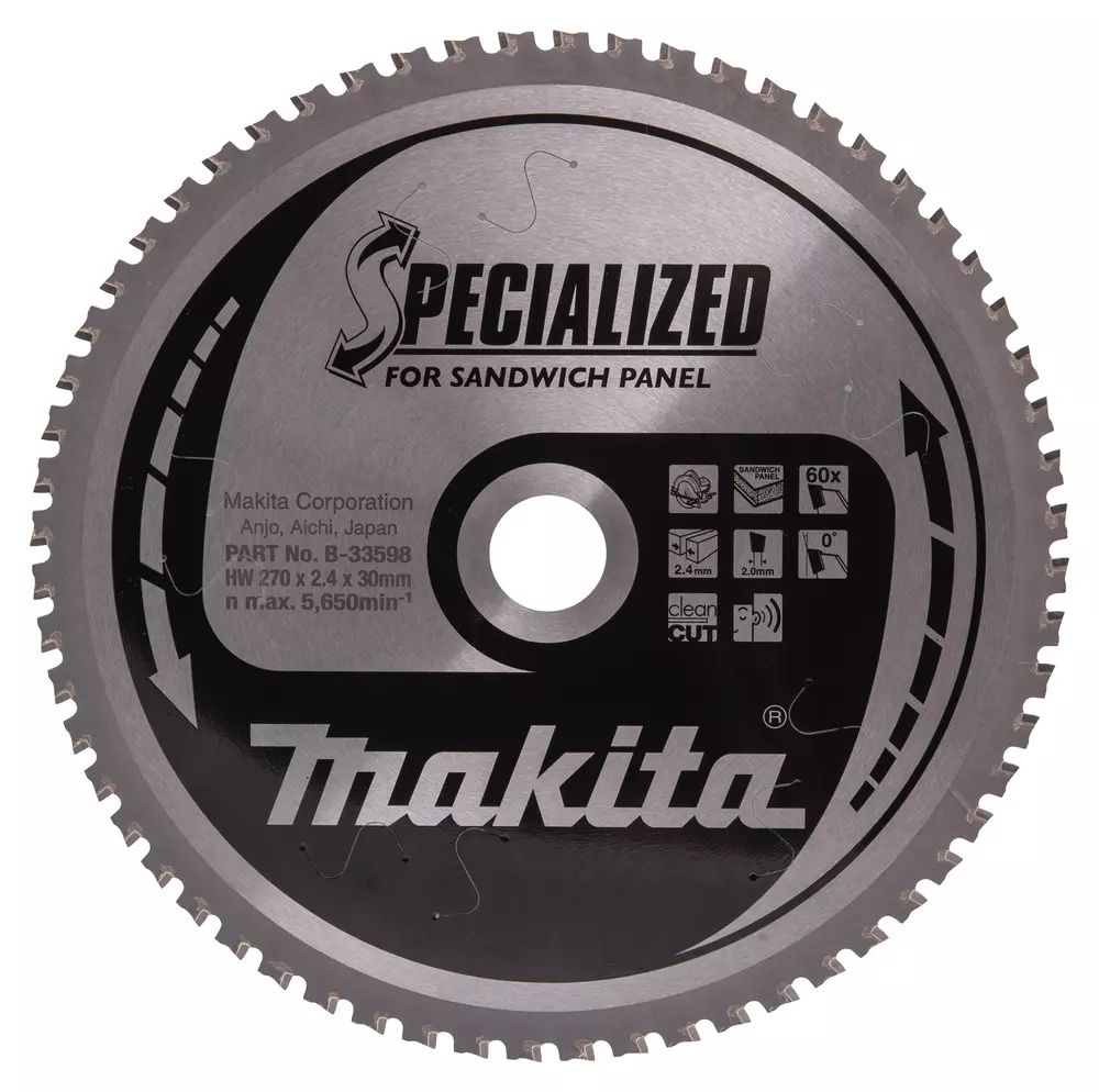 Disco sierra circular , Specialized T.C.T, 270 x 30 mm, 60 D MAKITA B-33598