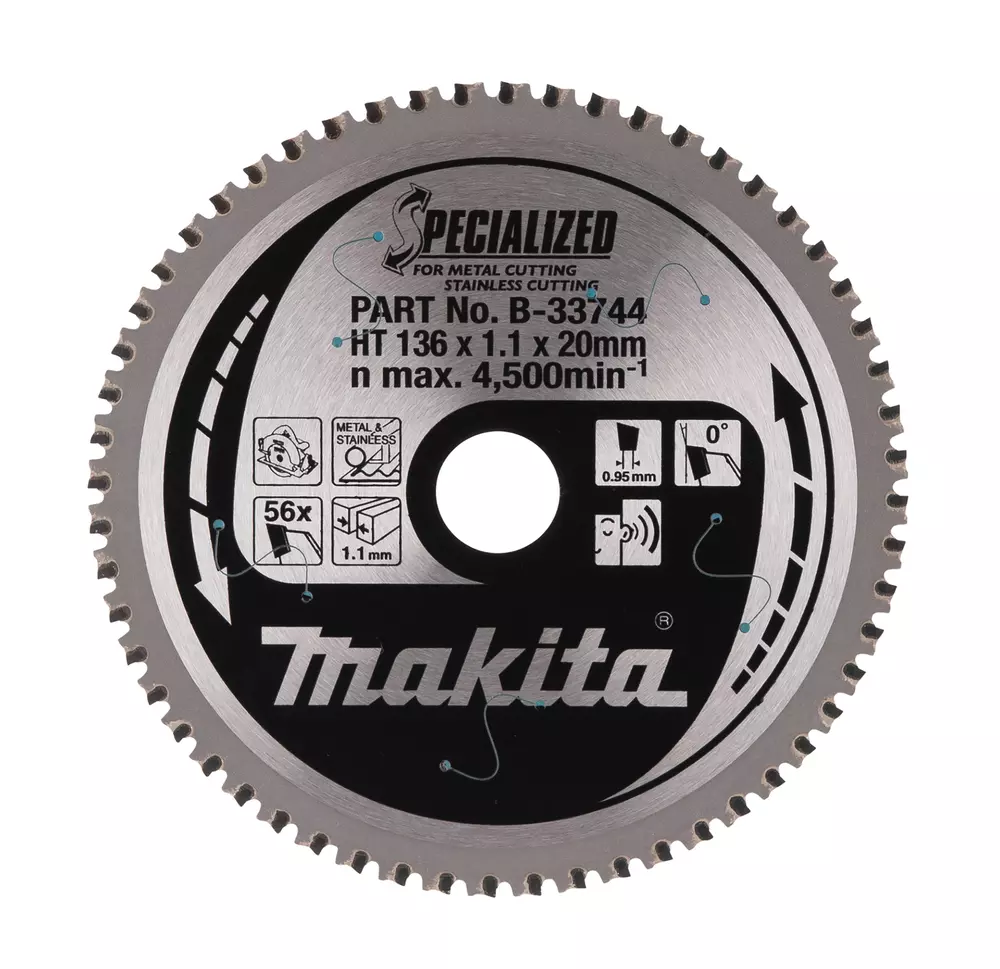 Disco sierra circular , Specialized T.C.T, 136 x 20 mm, 56 D MAKITA B-33744