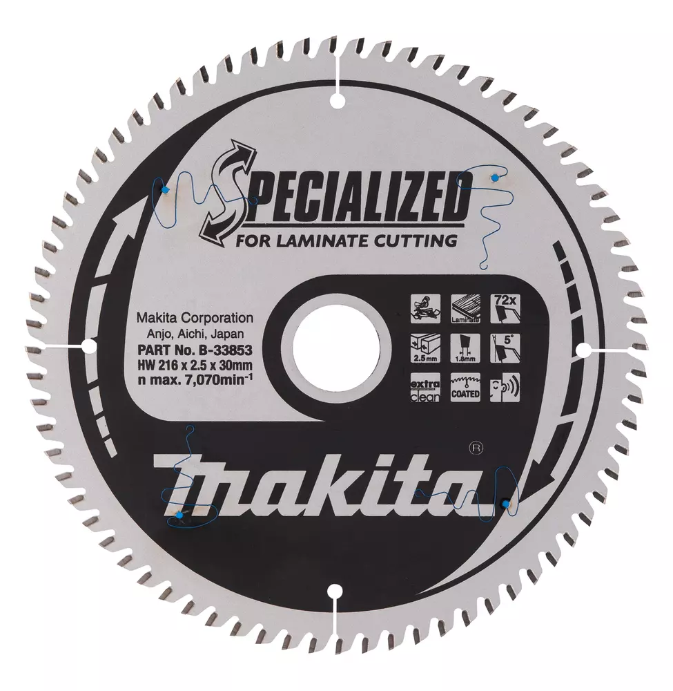 Disco sierra circular , Specialized T.C.T, 216 x 30 mm, 72 D MAKITA B-33853