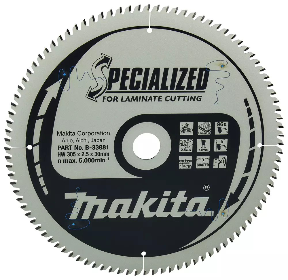 Disco sierra circular , Specialized T.C.T, 305 x 30 mm, 96 D MAKITA B-33881