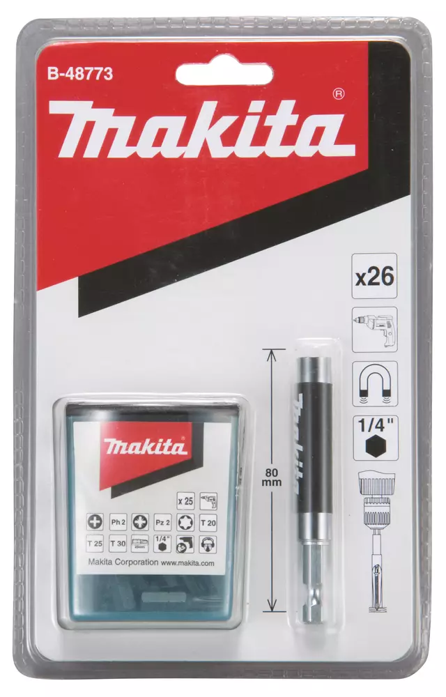 Portapuntas 80 mm, 26 pcs MAKITA B-48773