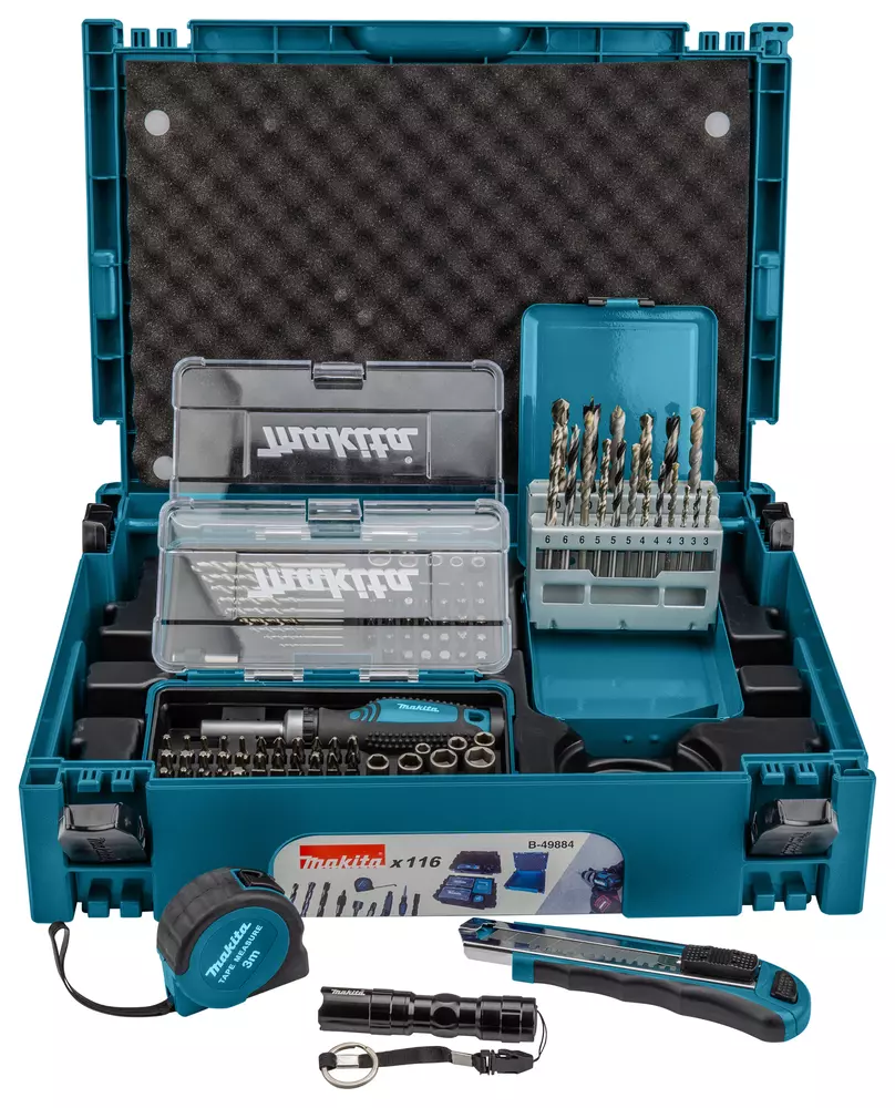 Malet&iacute;n de accesorios Makpac 116 pcs MAKITA B-49884