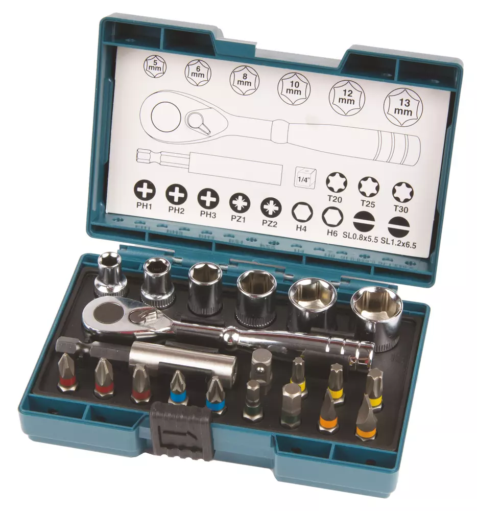 Set puntas + llave de carraca, 21 pcs MAKITA B-54081