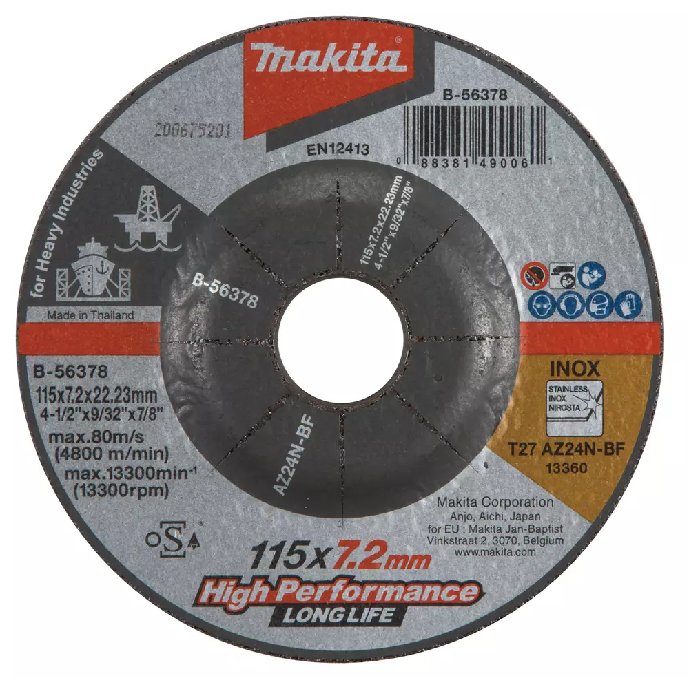 Disco esmerilador 22,23 x 115 mm MAKITA B-56378
