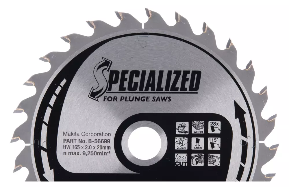 Disco sierra circular , Specialized T.C.T, 165 x 20 mm, 28 D MAKITA B-56699