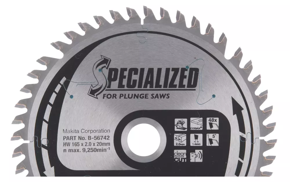 Disco sierra circular , Specialized T.C.T, 165 x 20 mm, 48 D MAKITA B-56742