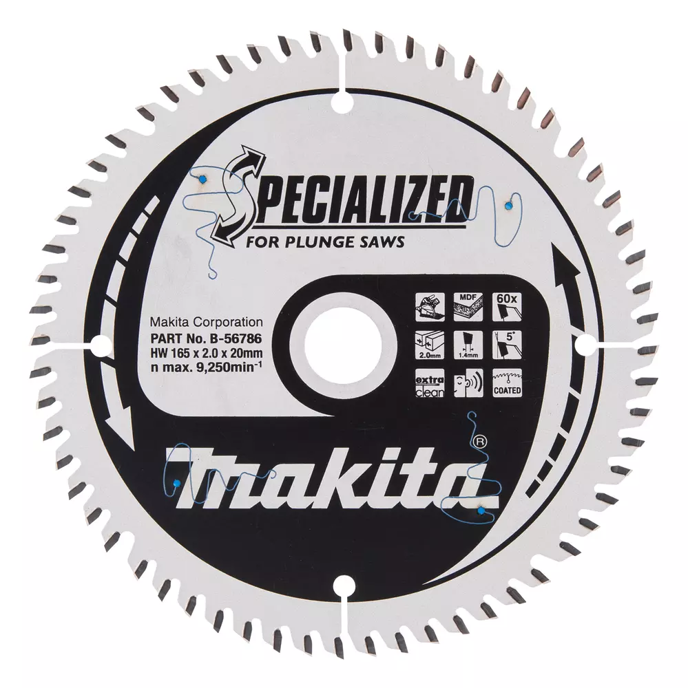 Disco sierra circular , Specialized T.C.T, 165 x 20 mm, 60 D MAKITA B-56786