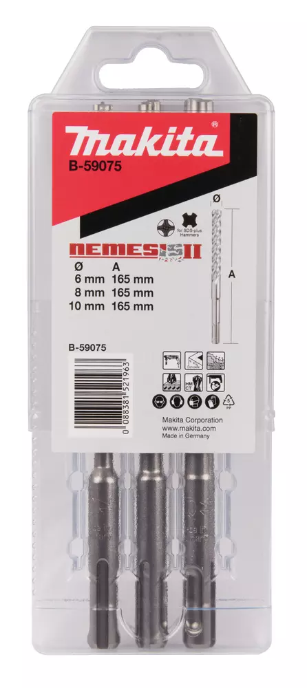 Nemesis 2 Set de brocas para para SDS-PLUS, 3 pcs MAKITA B-59075