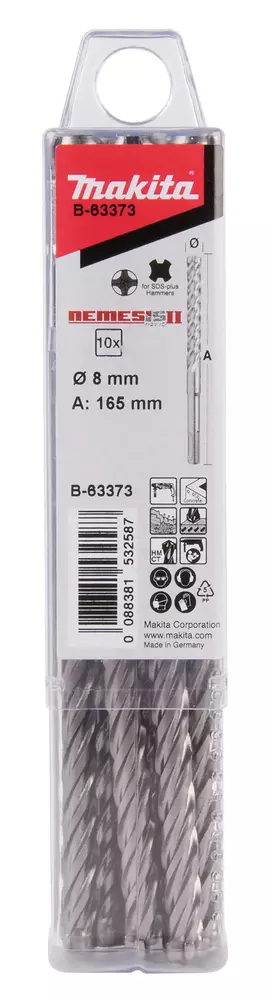 Brocas para SDS-PLUS N&eacute;mesis II 6x185 mm, 10 pcs MAKITA B-63373