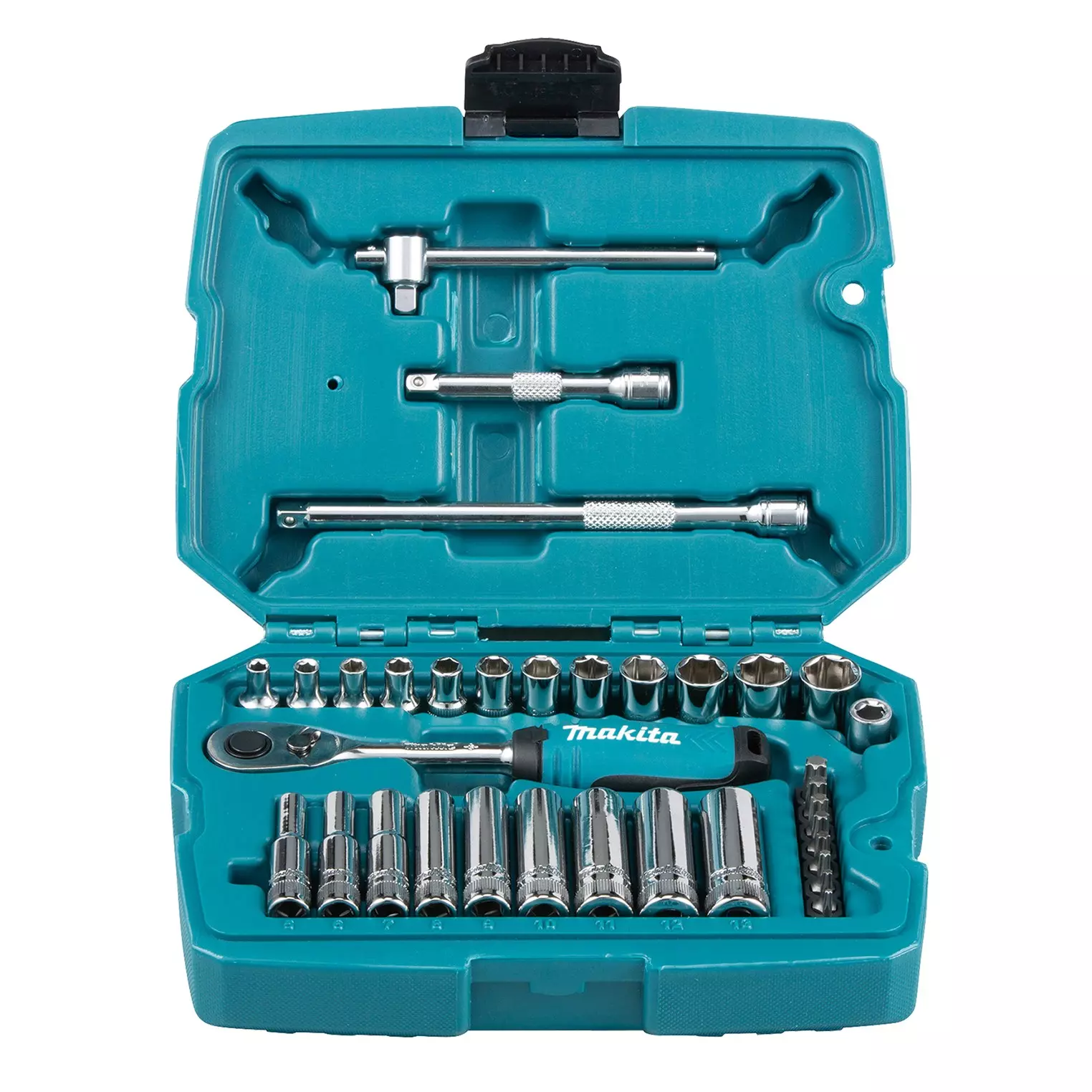 SET LLAVE CARRACA CON VASOS (34P) 1/4"