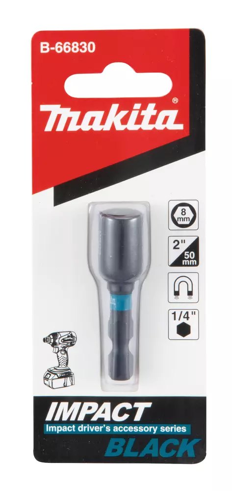 Llave de vaso magn&eacute;tica, 1/4", 8 x 50 mm MAKITA B-66830