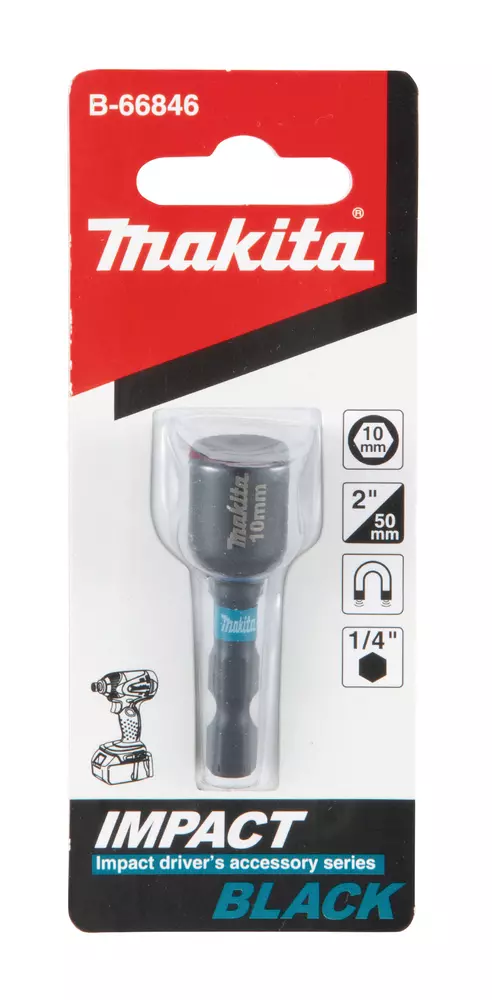Llave de vaso magn&eacute;tica, 1/4", 10 x 50 mm MAKITA B-66846