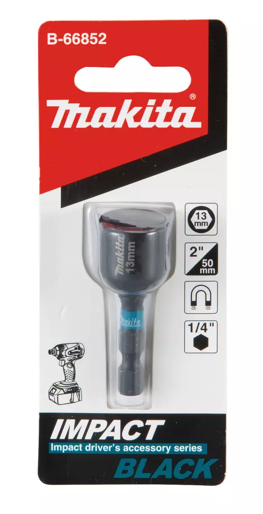 Llave de vaso magn&eacute;tica, 1/4", 13 x 50 mm MAKITA B-66852
