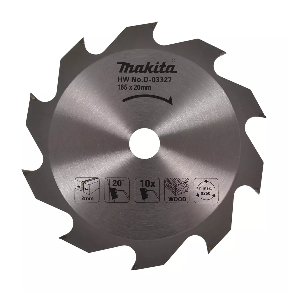 Disco sierra circular , Standard T.C.T, 165 x 20 mm, 10 D MAKITA D-03327