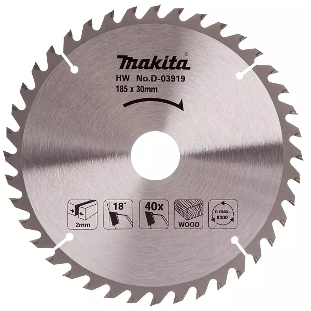 Disco sierra circular , Standard T.C.T, 185 x 30 mm, 40 D MAKITA D-03919