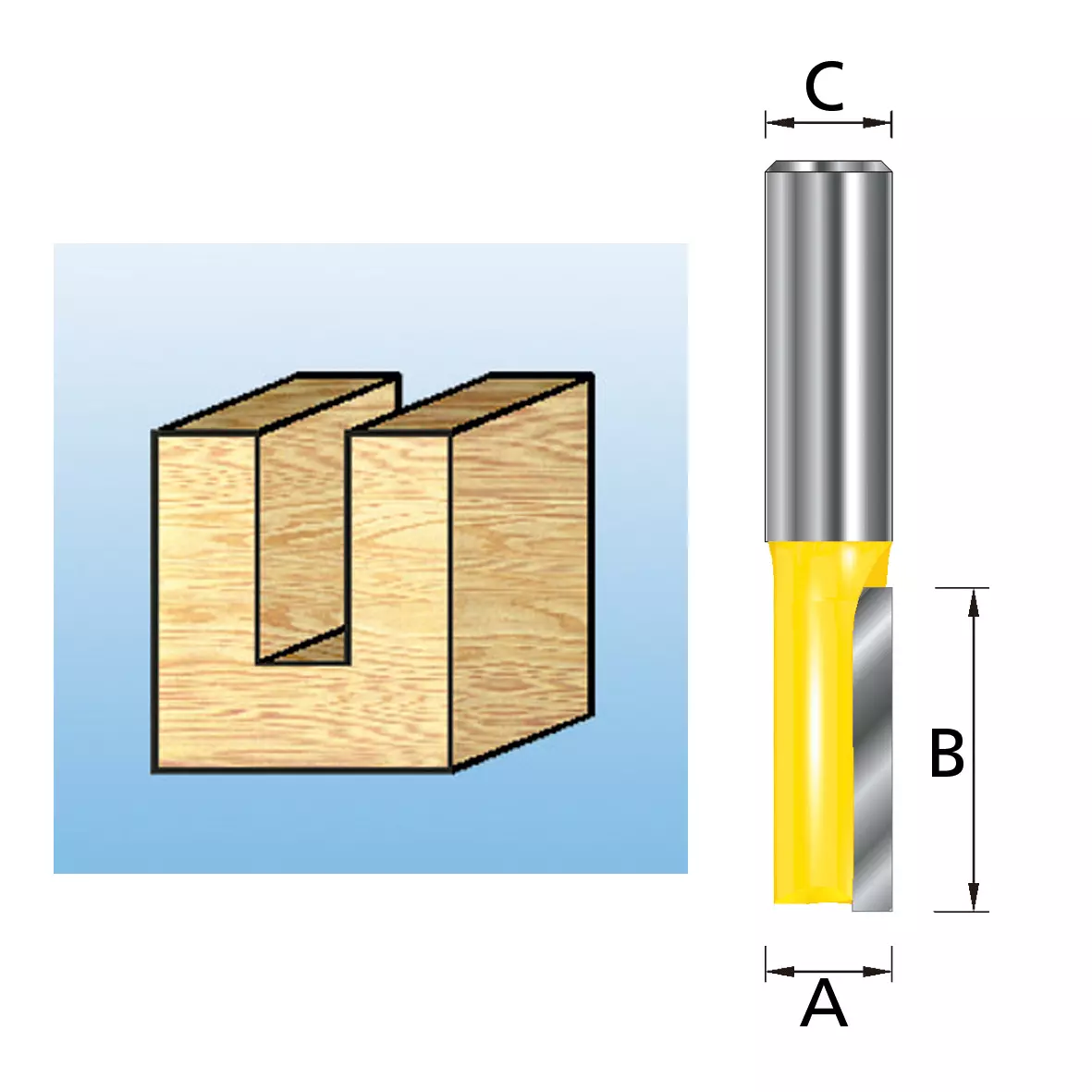 Fresa recta un filo 6x6mm