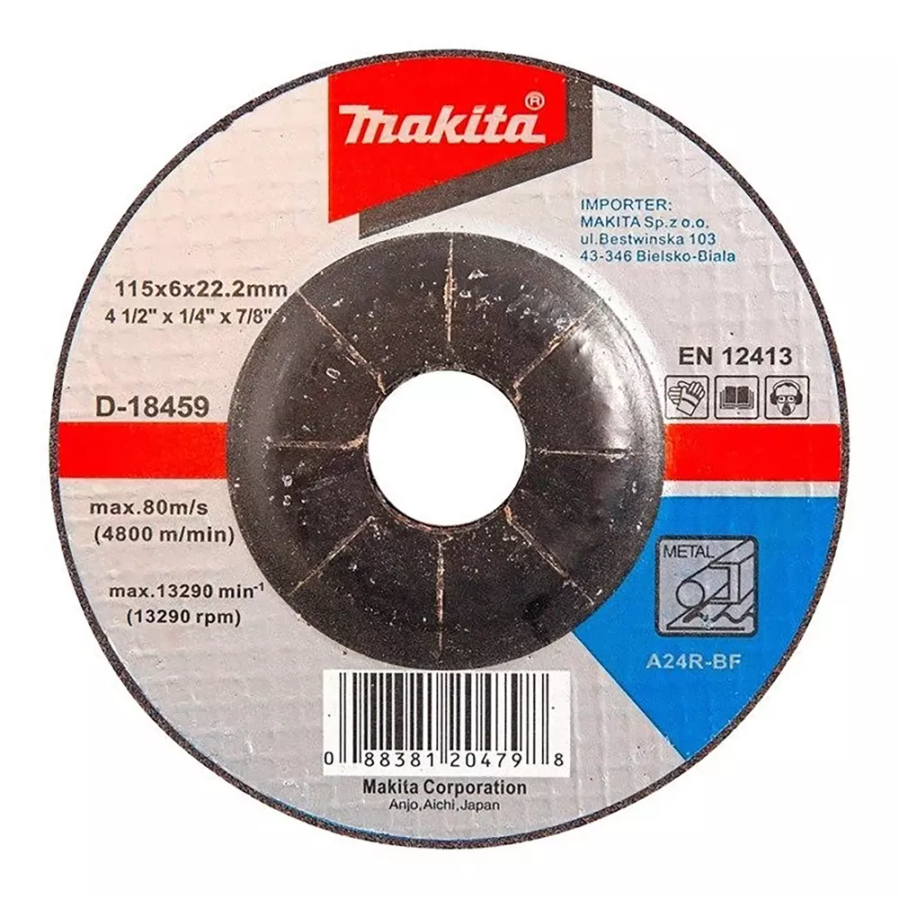 Discos de desbarbe METAL 115x6,0x22,23mm A24R MAKITA D-18459-20