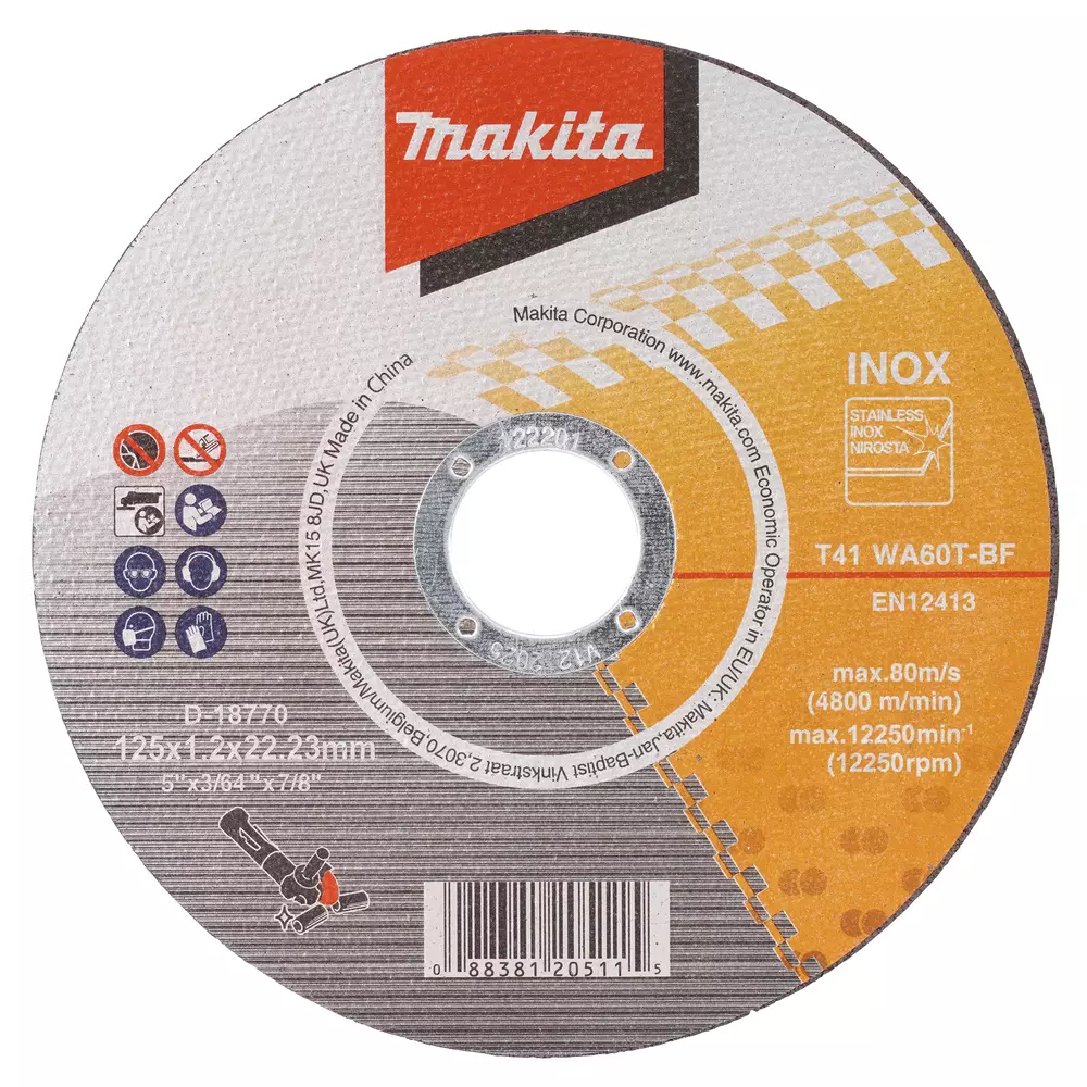 Disco de corte 125 mm, WA60T MAKITA D-18770-10