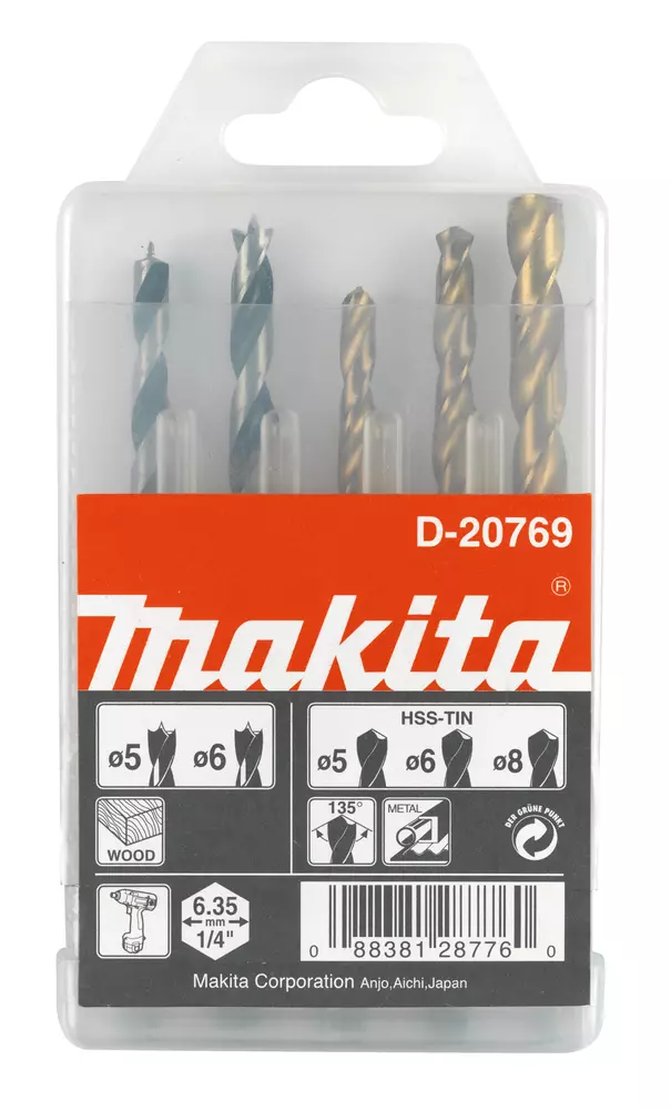 Set de brocas  1/4", 5 pcs MAKITA D-20769