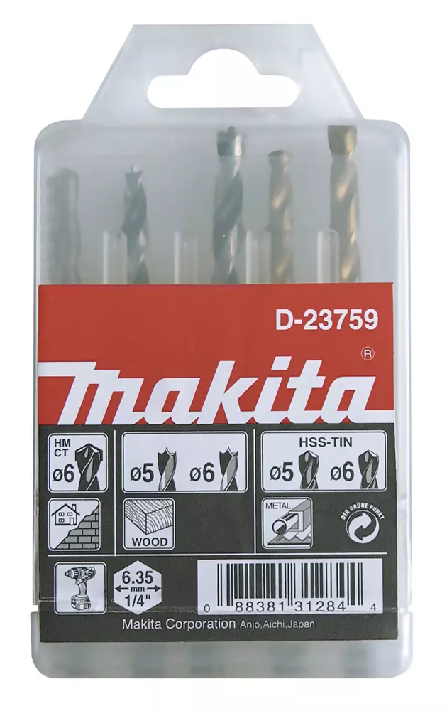 Set de brocas , 5 pcs, 1/4'' MAKITA D-23759