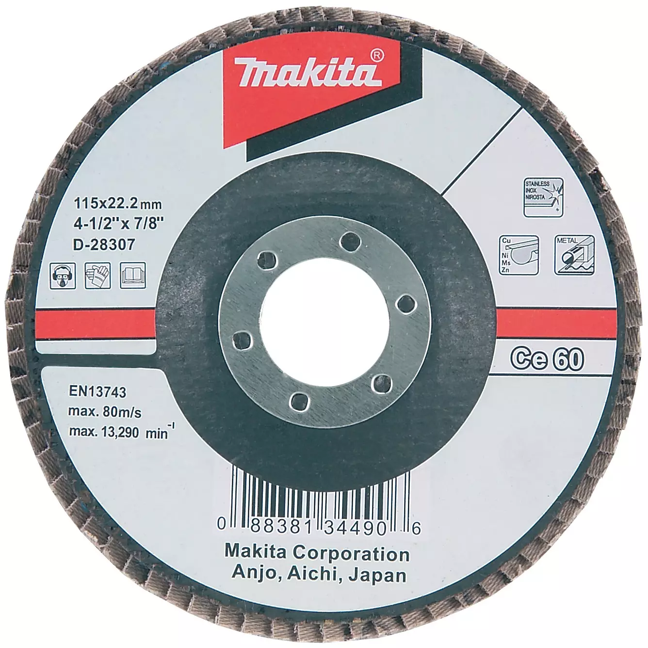 Disco de l&aacute;minas de &oacute;xido de aluminio cer&aacute;mico 115mm G60