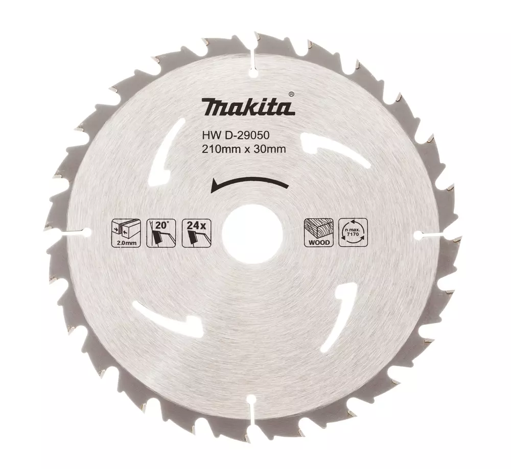 Disco sierra circular , Standard T.C.T, 210 x 30 mm, 24 D MAKITA D-29050