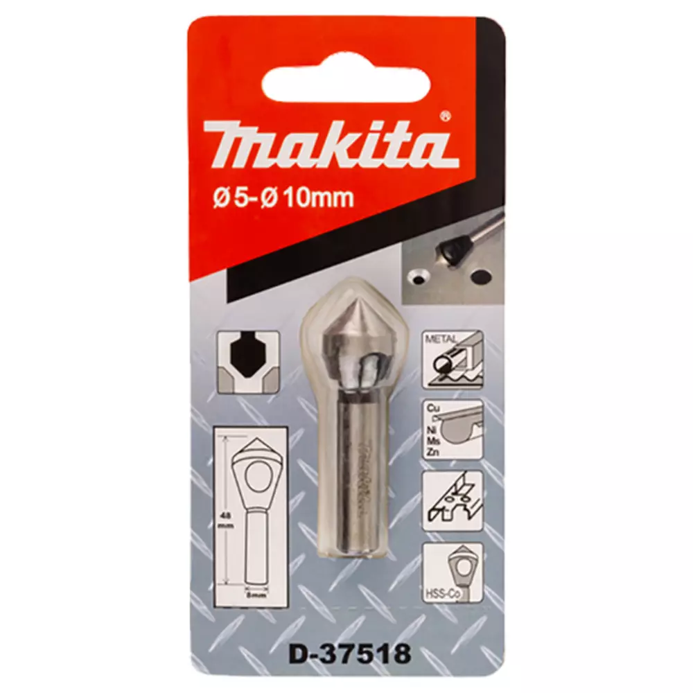 Avellanador de acero 5 - 10 x 48 mm, 90&deg; MAKITA D-37518