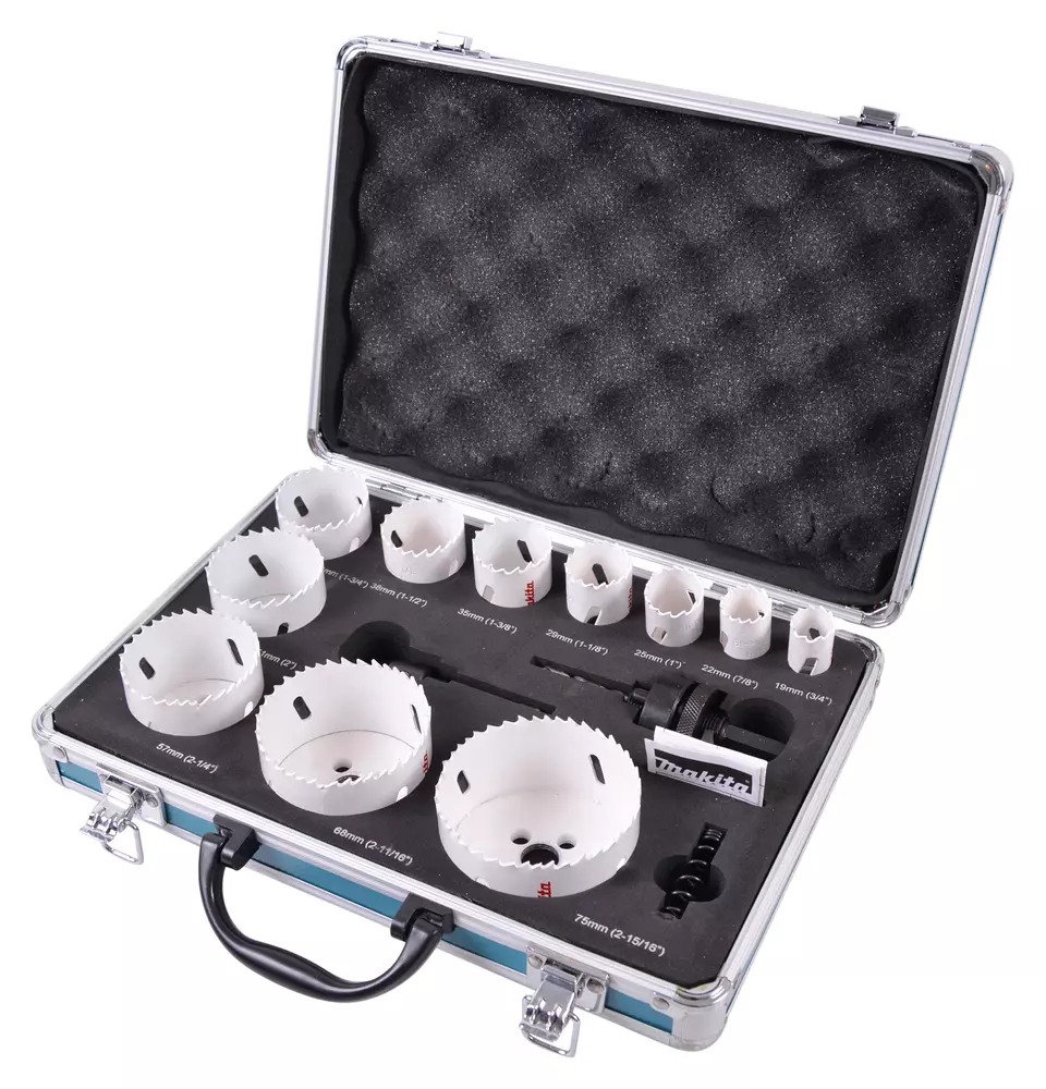 Set de broca de corona BiM, estuche de aluminio MAKITA D-47298